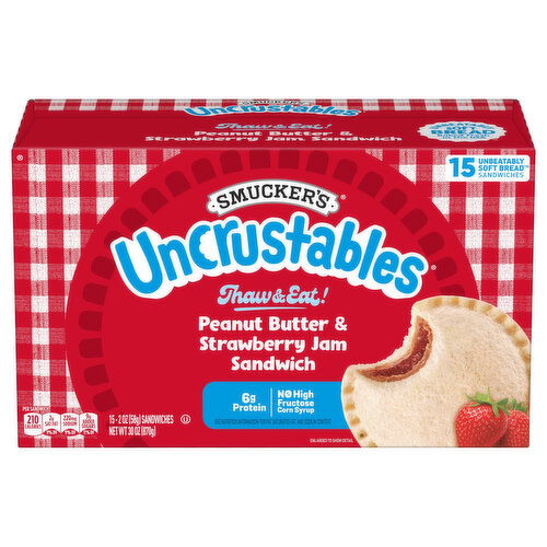 Smucker's Peanut Butter & Strawberry Jam Sandwiches