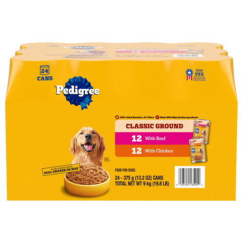 Pedigree Classic Ground with Beef/with Chicken Food for Dogs