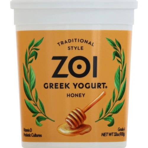 Zoi Yogurt, Greek, Traditional Style, Honey