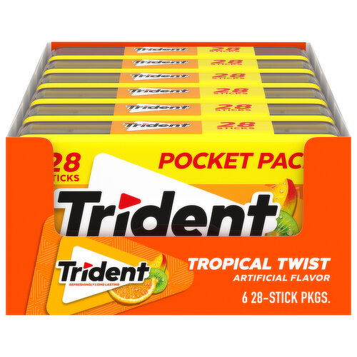 Trident Gum, Sugar Free, Tropical Twist