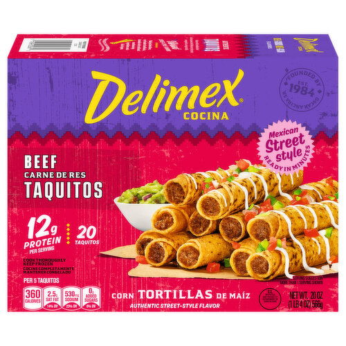 Delimex Mexican Street Style Beef Taquitos