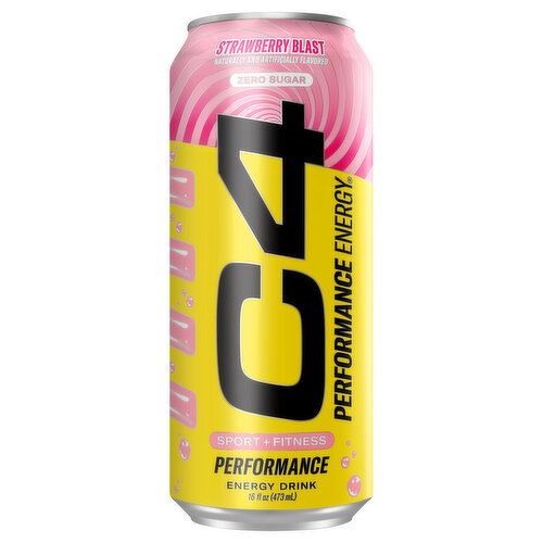 C4 Energy Drink, Zero Sugar, Strawberry Blast, Sport + Fitness Image 1 of 6