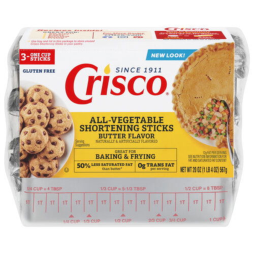 Crisco Shortening Sticks, All-Vegetable, Butter Flavor