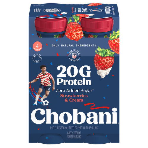 Chobani Zero Added Sugar Strawberries & Cream Greek Yogurt Protein Drink