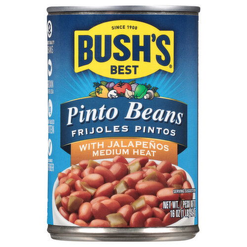 Bush's Best Medium Heat Pinto Beans with Jalapenos