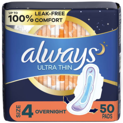 Always Pads with Flexi-Wings, Size 4, 50 CT