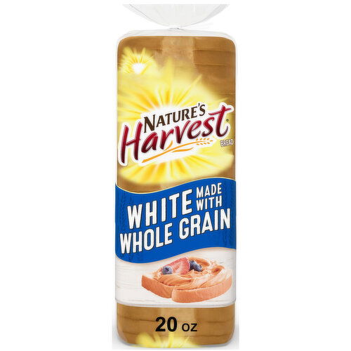 Nature's Harvest White made with Whole Grain Plain Bread, 20 oz