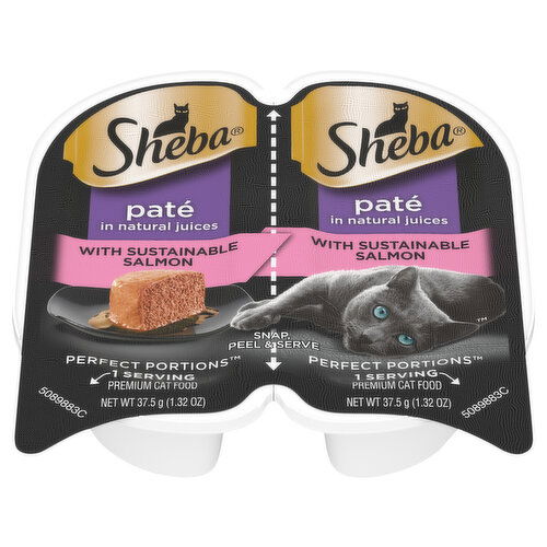 Sheba Premium Pate in Natural Juices with Sustainable Salmon Cat Food