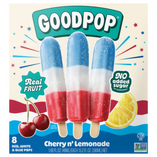 GoodPop Red, White & Blue Cherry N' Lemonade Pops Image 1 of 6