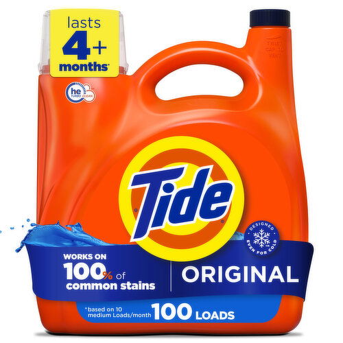 Tide Liquid Detergent, Original 100 lds