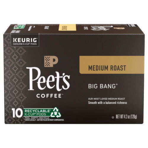 Peet's Coffee Coffee, Medium Roast, Big Bang, K-Cup Pods