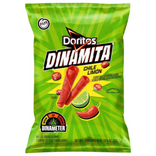 Doritos Tortilla Chips, Rolled, Chile Limon, Hot