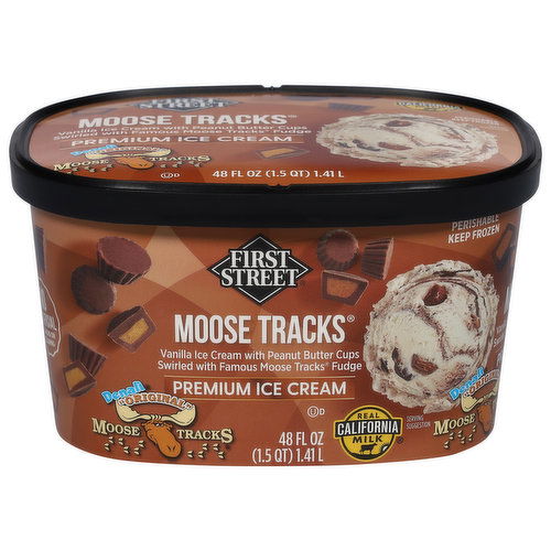 First Street Ice Cream, Premium, Moose Tracks