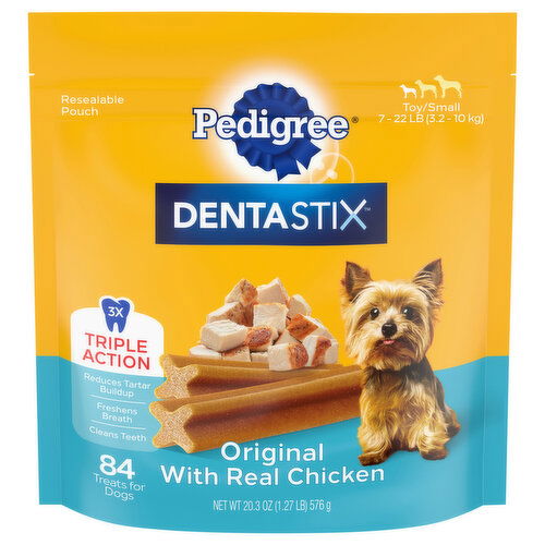 Pedigree Dog Treat, Original with Real Chicken, Toy/Small, 7-22 lb (3.2 - 10 kg)