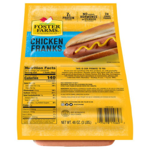 Foster Farms Chicken Franks, Jumbo