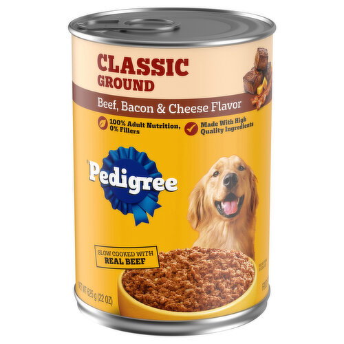 Pedigree Classic Ground Beef Bacon & Cheese Flavor Food for Dogs