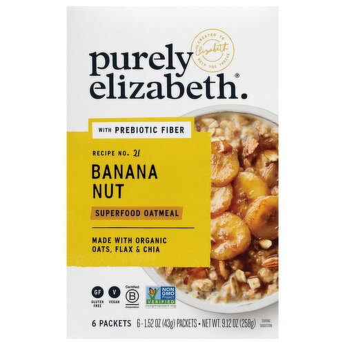 Purely Elizabeth Recipe No. 21 Superfood Banana Nut with Prebiotic Fiber Oatmeal Image 1 of 6