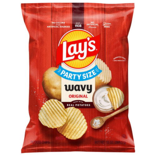 Lay's Wavy Original Potato Chips Party Size