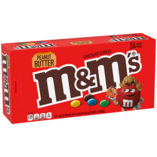 M&M'S Enjoy bite-sized pieces of chocolate-covered peanut butter that are coated with a colorful candy shell. Add colorful fun to your day with M&M’S Peanut Butter Chocolate Candy.