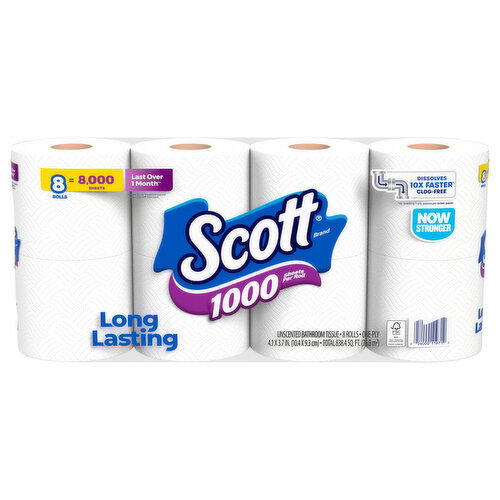 Scott One-Ply Unscented Bathroom Tissue
