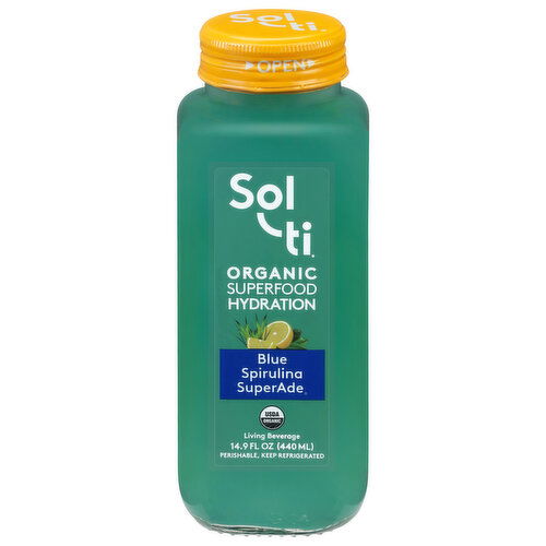 Sol-Ti Organic Superfood Hydration Blue Spirulina SuperAde Living Beverage