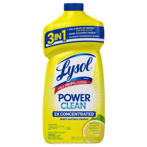 Lysol Power Clean Sparkling Lemon & Sunflower Essence Scent Multi-Surface Cleaner Image 1 of 5