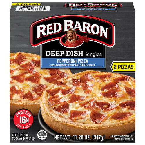 Red Baron Singles Deep Dish Pepperoni Pizza Image 1 of 6