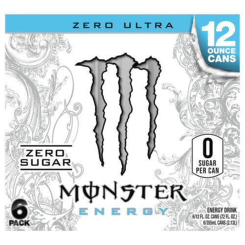Monster 6 Pack Zero Ultra Zero Sugar Energy Drink