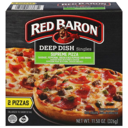 Red Baron Pizza, Supreme, Deep Dish Singles