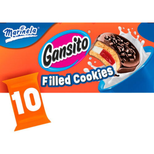 Marinela Strawberry and Crème Filled Cookies, 10 packs, 14.8 oz