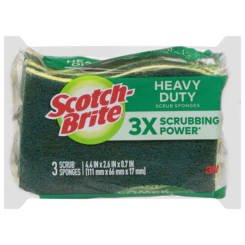 Scotch Brite Scrub Sponges, Heavy Duty, 3 Pack