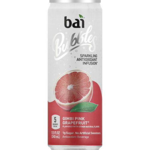 Bai Sparkling Water, Antioxidant Infusion, Gimbi Pink Grapefruit