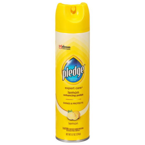 Pledge Furniture Spray, Lemon, Enhancing Polish