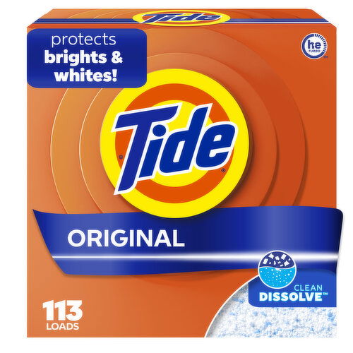 Tide Powder Laundry Detergent, Original, 113 Loads