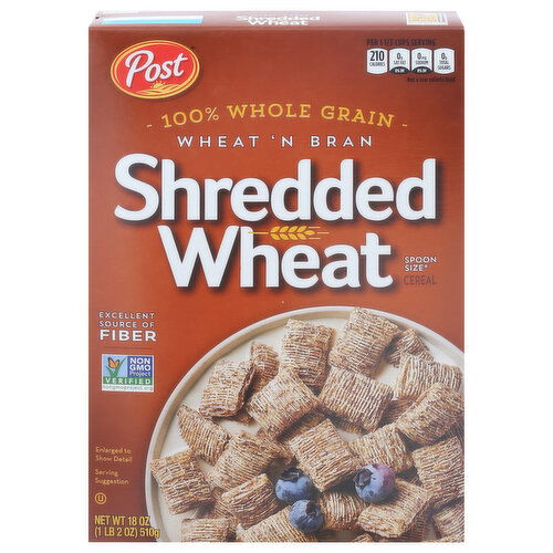 Shredded Wheat Cereal, Wheat 'N Bran, Spoon Size