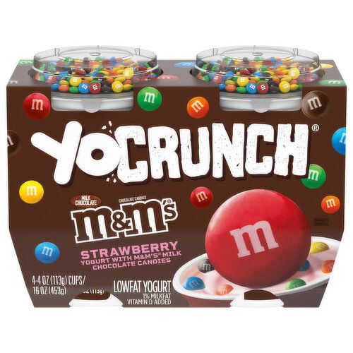 YoCrunch Yogurt, Lowfat, M&M's, Strawberry