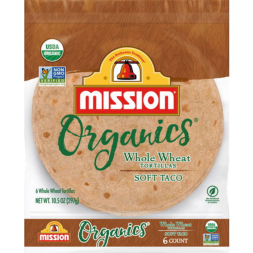 Mission Tortillas, Whole Wheat, Soft Taco