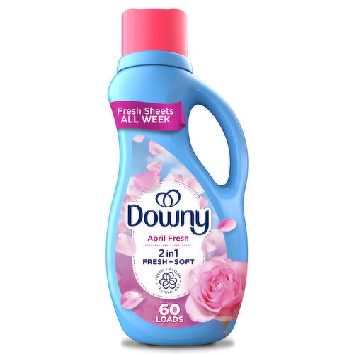 Downy Soft, 2 in 1 Soft and Fresh Liquid Fabric Softener, April Fresh Image 1 of 6