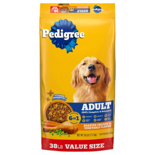 Pedigree Adult Roasted Chicken & Vegetable Flavor Food for Dogs Value Size Image 1 of 5