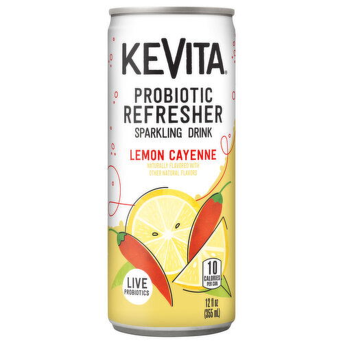 KeVita Sparkling Drink, Lemon Cayenne, Probiotic Refresher