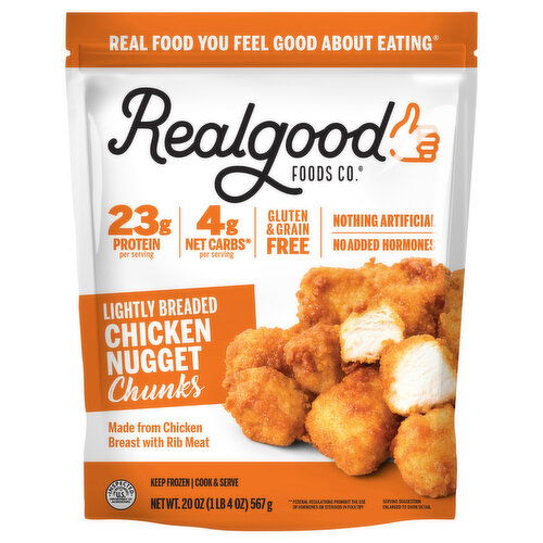 Realgood Foods Co. Lightly Breaded Chicken Nugget Chunks