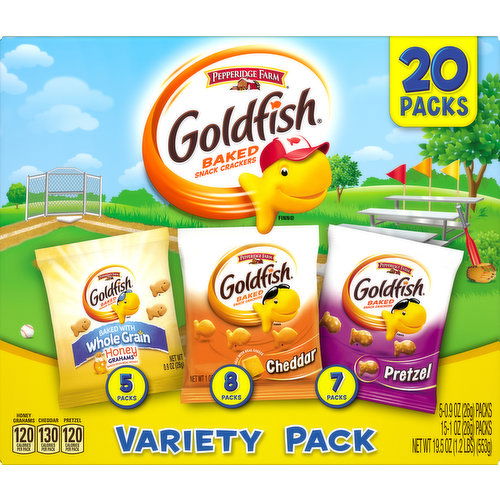 Goldfish Snack Crackers, Baked, Variety Pack