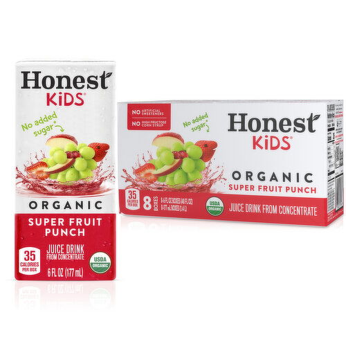 Honest Super Fruit Punch Cartons, 6 fl oz