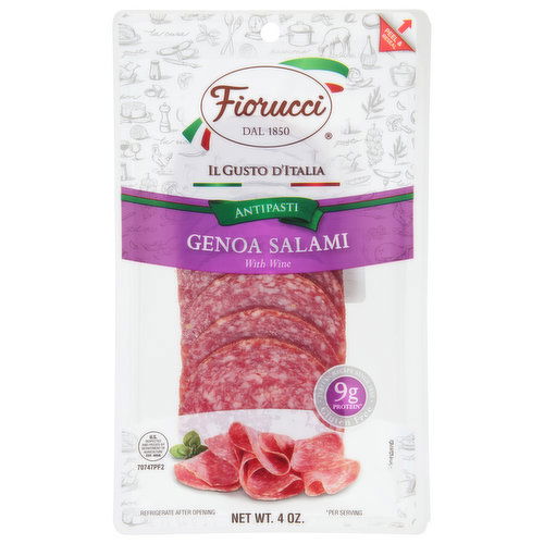 Fiorucci Genoa Salami, with Wine, Antipasti