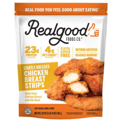 Realgood Foods Co. Lightly Breaded Chicken Breast Strips