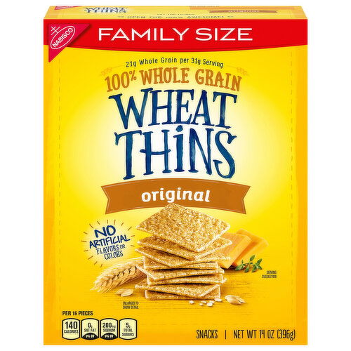 Wheat Thins Snacks, 100% Whole Grain, Original, Family Size