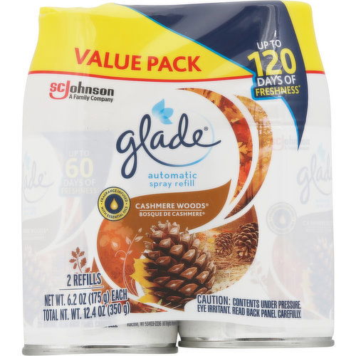 Glade Automatic Spray Refill, Cashmere Woods, Value Pack