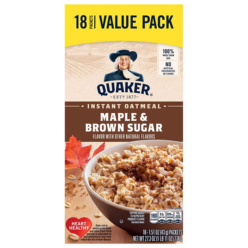 Quaker Maple & Brown Sugar Instant Oatmeal Value Pack