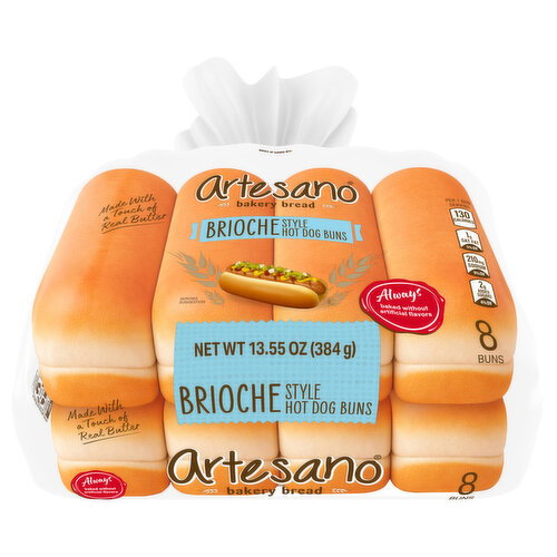 Artesano Brioche Style Hot Dog Buns