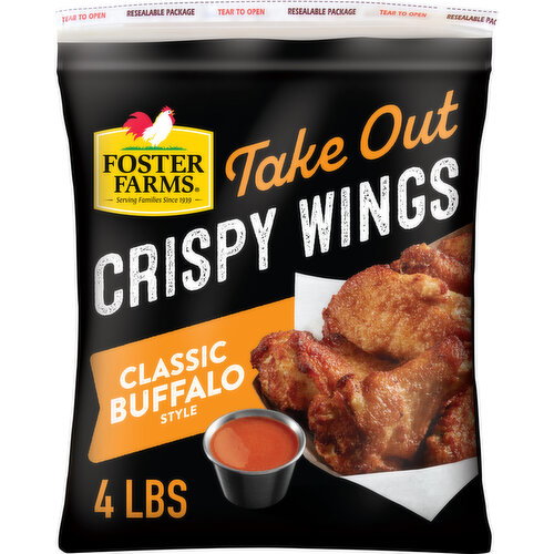 Foster Farms Take Out Classic Buffalo Crispy Chicken Wings, Frozen